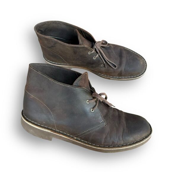 Clarks Bushacre Leather Lace Up Casual Chukka Boots Mens Size 12 Brown 15522 - Picture 2 of 14
